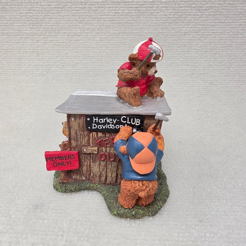 Harley-Davidson Little Cruisers Figurine Brown Harley Club House 1997 w/ box